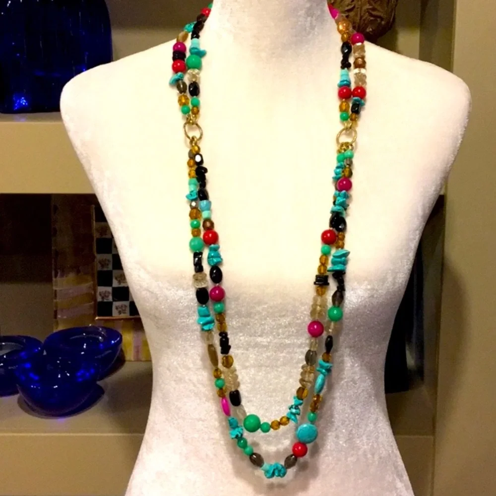 Stella & Dot | Stunning Retired Hand-beaded Versatile 'Carnival' Necklace - Picture 5 of 16